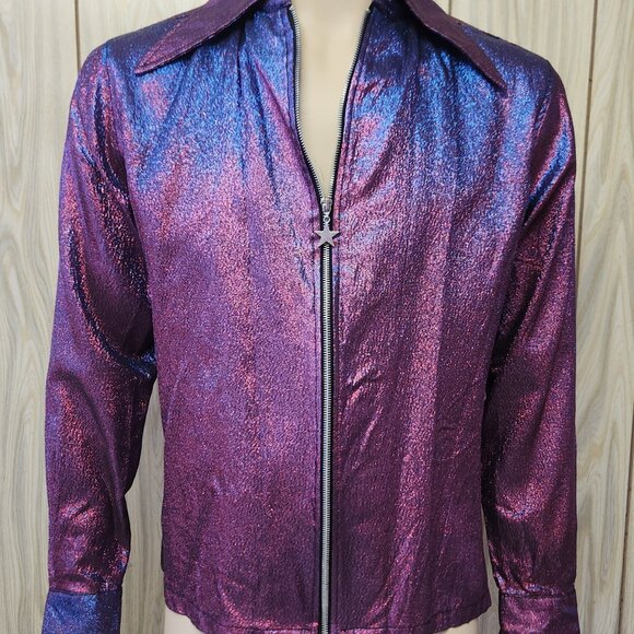 men's metallic jacket M wild purple vintage 1990s Serious